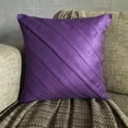 thumbnail image 1 of The HomeCentric Pillow Covers Purple Pillow Covers For Couch Pack of 2 16x16 inch (40x40 cm) Suede Zippered Pillow Covers Solid Color Pintucks Textured Striped Contemporary - Contemporary Purple, 1 of 10