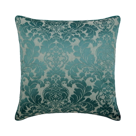 The HomeCentric Pillow Covers Teal Blue Pillows for Bed 24x24 Pillow Covers Silk Jacquard Damask Pillows Covers Blue Pillow Covers Pack of 2 24x24 inch (60x60 cm) Victorian Style - King Damask