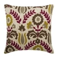 thumbnail image 1 of The HomeCentric Pillow Covers With Zippers, Beige & Multi Pack of 2, 14x14 inch (35x35 cm) Pillowcase&nbsp;With Zipper, Linen Embroidery Cushion Cover&nbsp;Couch, Nature & Floral Pattern, - Folk Art, 1 of 5
