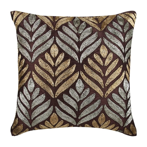 The HomeCentric Plum Pillow Cover, Gold & Silver Lattice Trellis Pillow Cover, Pack of 2, 20x20 inch (50x50 cm) Throw Pillow Cover, Floral Throw Pillow Cover, Velvet Easter - Paintbrush Flower