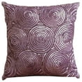 thumbnail image 1 of The HomeCentric Purple Cushion Cover, Geometric Cushion Cover, Pillow Cover Pack of 2, 12x12 inch (30x30 cm) Art Silk Square Throw Pillow Cover, Spiral Purple Sequins,, Circles Easter - Purple Touch, 1 of 6