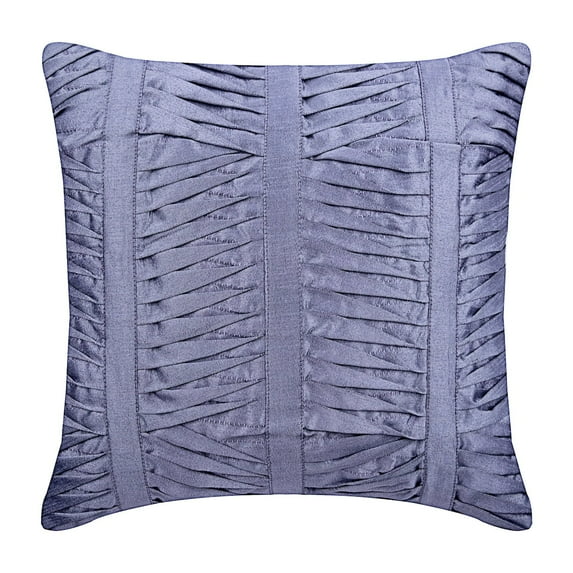 The HomeCentric Purple Throw Pillow Cover Pillow Cover Throw Pillow Cover Pack of 2 12x12 inch (30x30 cm) Art Silk Cushion Cover Textured Pintucks Pillow Modern Solid Color - Purpley Beauty