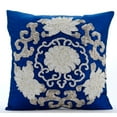 thumbnail image 1 of The HomeCentric Royal Blue Pillow Case Sequins Beaded Turkish Flower Sparkly Glitter Medallion Pillow Cover Pack of 2 20x20 inch (50x50 cm) Pillow CoverFloral Art Pillow Case Silk - Turkey Treasure, 1 of 3