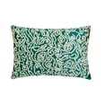 thumbnail image 1 of The HomeCentric Royal Green Lumbar Pillow Cover Mother Of Pearls Lumbar Pillow Cover Pack of 2, 12"x16" (30x40 cm) Lumbar Pillow Cover Rectangle Silk Lumbar Pillow Cover Floral - Royal Queen Gardens, 1 of 3