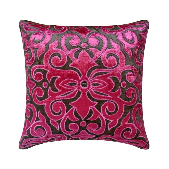 The HomeCentric Sham Pillow Cover, Euro Pillow Sham, Luxury Pink Euro Pillow Covers Pack of 2, 26x26 inch (65x65 cm), Velvet Euro Pillow Shams, Abstract, Modern Euro Shams Easter - Fuchsia Kingdom