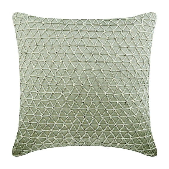 The HomeCentric Sofa Cushion Cover, Decorative Pillow Covers Pack of 2, 12x12 inch (30x30 cm) Silver, Silk Throw Pillow Covers, Handmade Pillow Covers, Geometric Pillow Cover, Style - Silver Tower