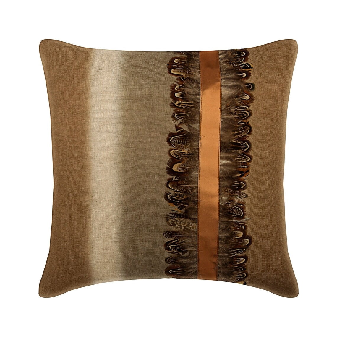 The HomeCentric Sofa Cushion Cover, Pillow Cover, Pack of 2, 20x20 inch (50x50 cm) Beige Linen Pillowcase, Square Ombre with Feather Throw Pillows Cover, Couch Cushion Cover, - Feather Friend