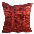 thumbnail image 1 of The HomeCentric Sofa Cushion Cover Rust Pack of 2 22x22 inch (55x55 cm) Square Gathered Fabric Decorative Pillow Covers Solid Color Throw Pillow Covers Modern Decorative Pillow Covers - Rust Beauty, 1 of 3