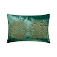 thumbnail image 1 of The HomeCentric Teal Blue Pack of 2,12"x24" (30x60 cm) Lumbar Throw Pillow Covers, Velvet Damask & Beaded Pillow Cover Couch, Damask Pattern Modern Style - Enchanted Damask, 1 of 3