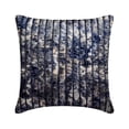 thumbnail image 1 of The HomeCentric Throw Pillow Case, Decorative Blue Pack of 2, 12x12 inch (30x30 cm) Cushion Covers, Velvet Quilted & Beaded Throw Pillows For Sofa, Striped Pattern Modern Style Easter - Allura, 1 of 5