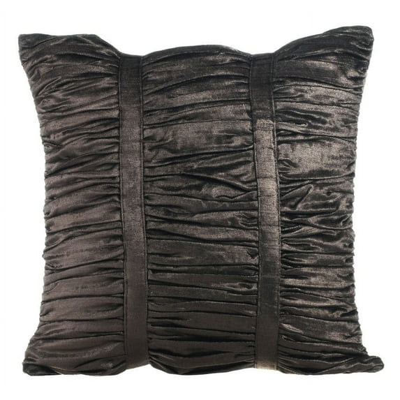 The HomeCentric Throw Pillow Cover, Gathered Fabric Pattern Grey Pack of 2, 24x24 inch (60x60 cm) Pillow Sham Covers, Solid Color Pillow Shams, Modern Style Pillow Shams Easter - Grey Beauty