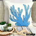 thumbnail image 1 of The HomeCentric Throw Pillow Cover, Throw Pillow Cover For Couch, Aqua Blue Pack of 2, 18x18 inch (45x45 cm) Beaded Coral Decorative Pillow Covers, Beach Style, Sea Creatures Easter - Coral Treasure, 1 of 10