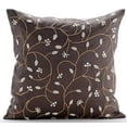 thumbnail image 1 of The HomeCentric Throw Pillow Cover Throw Pillow Covers Pack of 2 22x22 inch (55x55 cm) Brown Pillows Cover Beaded Leaves Garden Botanical Pillows Cover Cotton Linen Cushion Covers Floral - Pearl Aroma, 1 of 3