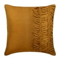 thumbnail image 1 of The HomeCentric Throw Pillow Covers, Gold Brown Decorative Pillow Covers Pack of 2, 16x16 inch (40x40 cm) Silk Zippered Pillow Covers, Solid Color, Pintucks, Textured, Striped, - Gold Brown Pleats, 1 of 3
