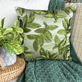 thumbnail image 1 of The HomeCentric Throw Pillow Covers Green Decorative Pillow Cover Ribbon Leaf Tropical Theme Pillows Cover Pack of 2 14x14 inch (35x35 cm) Pillow CoverSquare Silk Pillows Cover Floral - Leafy Days, 1 of 10
