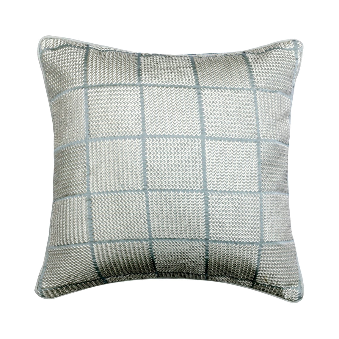 The HomeCentric Toss Pillow Cover, Decorative Blue Pack of 2, 18"x18" (45x45 cm) Pillow Covers, Jacquard Silk Embroidered Throw Pillow Covers, Chevron Pattern Contemporary Style Easter - Chevron Sky