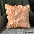 thumbnail image 1 of The HomeCentric Toss Pillow Cover Pack of 2 22x22 inch (55x55 cm) Pillow Covers Peach Pillow Covers Vintage Ruffles Shabby Chic Pillows Cover Satin Square Pillows Cover Solid - Vintage Peach Sorbet, 1 of 9