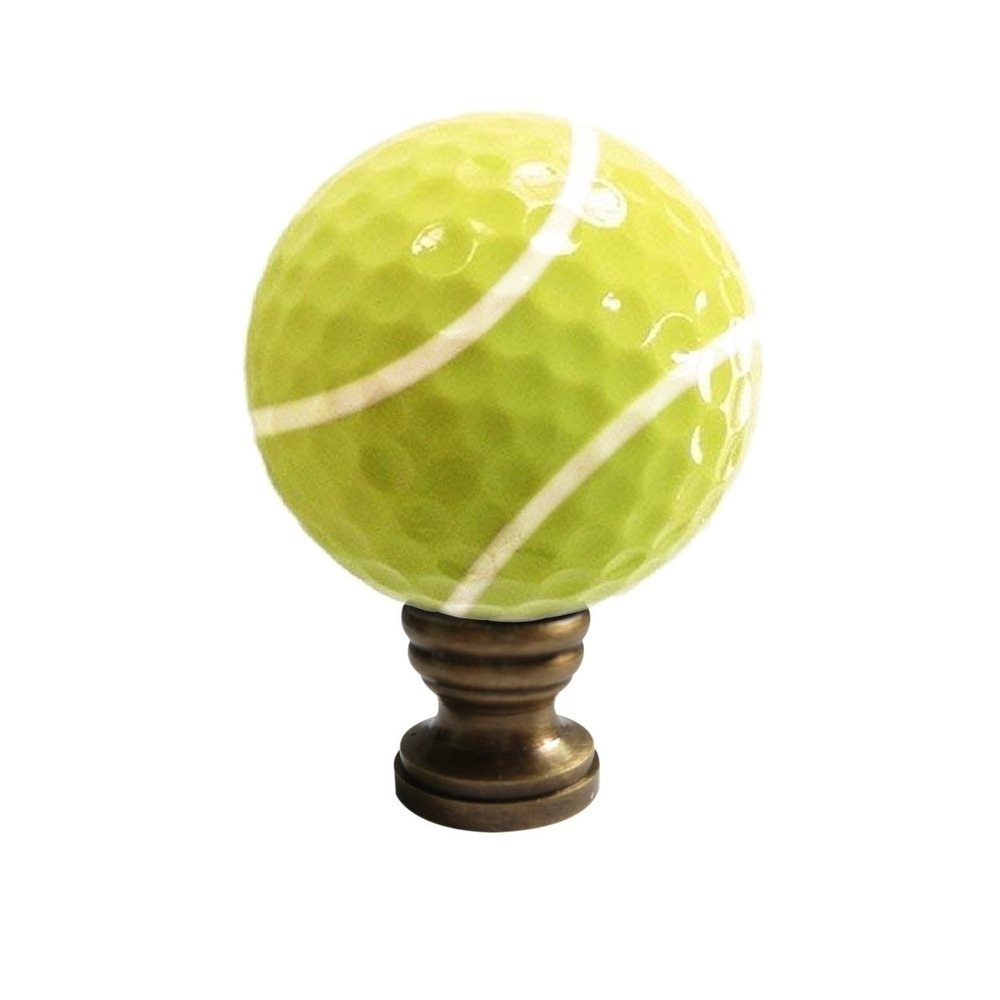 HomeConcept Tennis Ball Lamp Finial, Yellow, 2.25"h