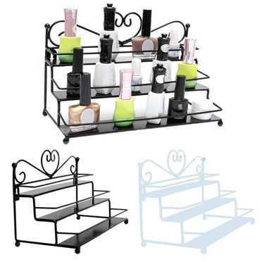 HomeCozy 3 Layer Heart Nail Polish Shelf Cosmetic Display Stand Holder Rack Organizer