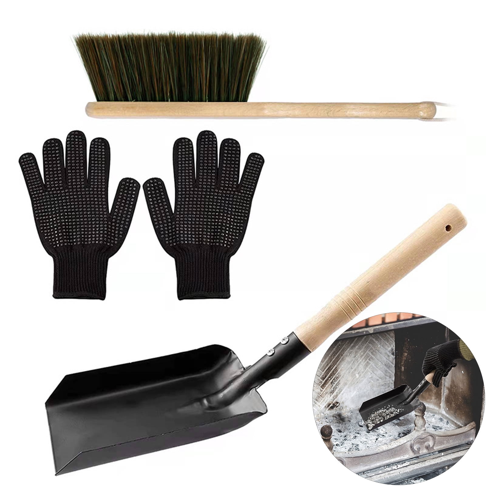 HomeCozy 3Pcs/Set Indoor Fireplace Cleaning Tools Set Camping Barbecue ...