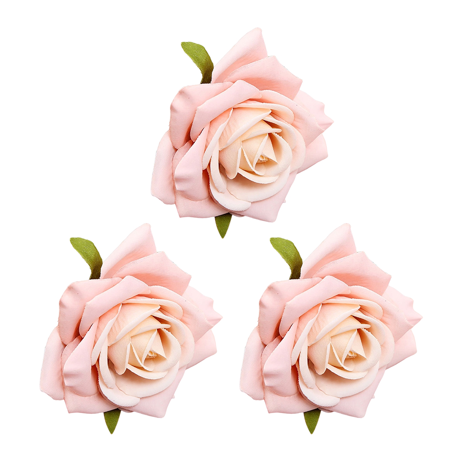 HomeCozy 3Pcs Simulation Rose Head Vivid Realistic Ornamental Rolled ...