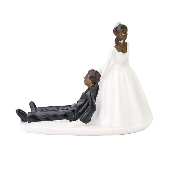 HomeCozy Elegant Bride Groom Couple Cake Topper Wedding Resin Figurine Valentine Day Gift