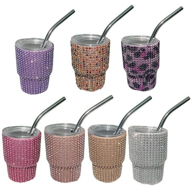 HomeCozy Mini Shot Tumbler with Straw Food Grade Leakproof Heat-Resistant Sparkling Insulated Water Cup Coffee Mug