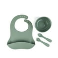 thumbnail image 1 of HomeCozy Silicone Baby Feeding Set,Heat-Resistant BPA-Free Baby Dishes with Baby Plate Suction Bowl Silicone Bib Learning Cup Snack Toddler Cup Lid Forks Spoons for Newborn Gift, 1 of 18