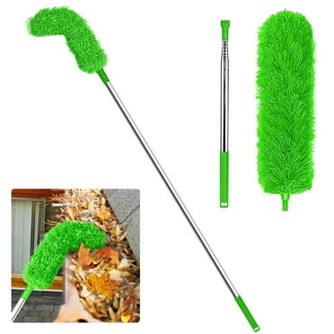HomeCozy Telescopic Gutter Cleaning Brush Removing Leaves Debris Adjustable Angle for Hard-to-Reach Areas Gutter Guard Cleaner Tool