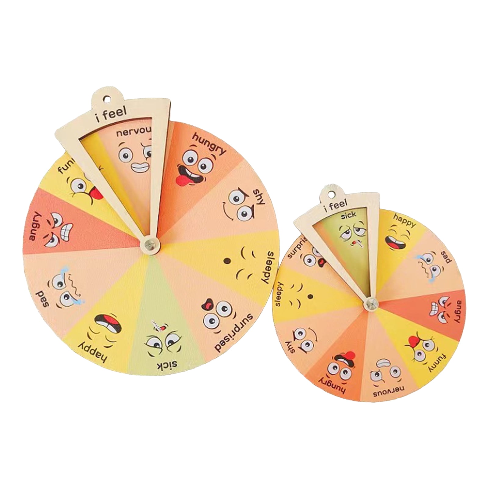 HomeCozy Wooden Feelings Wheel Emotion Regulation Spinner Kids Social ...