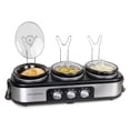 thumbnail image 1 of HomeCraft 1.5-Quart 3 Basins Stainless Steel Buffet Server Slow Cooker, 1 of 7