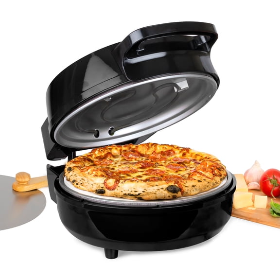 HomeCraft 12" Stone Baked Pizza Maker, Black