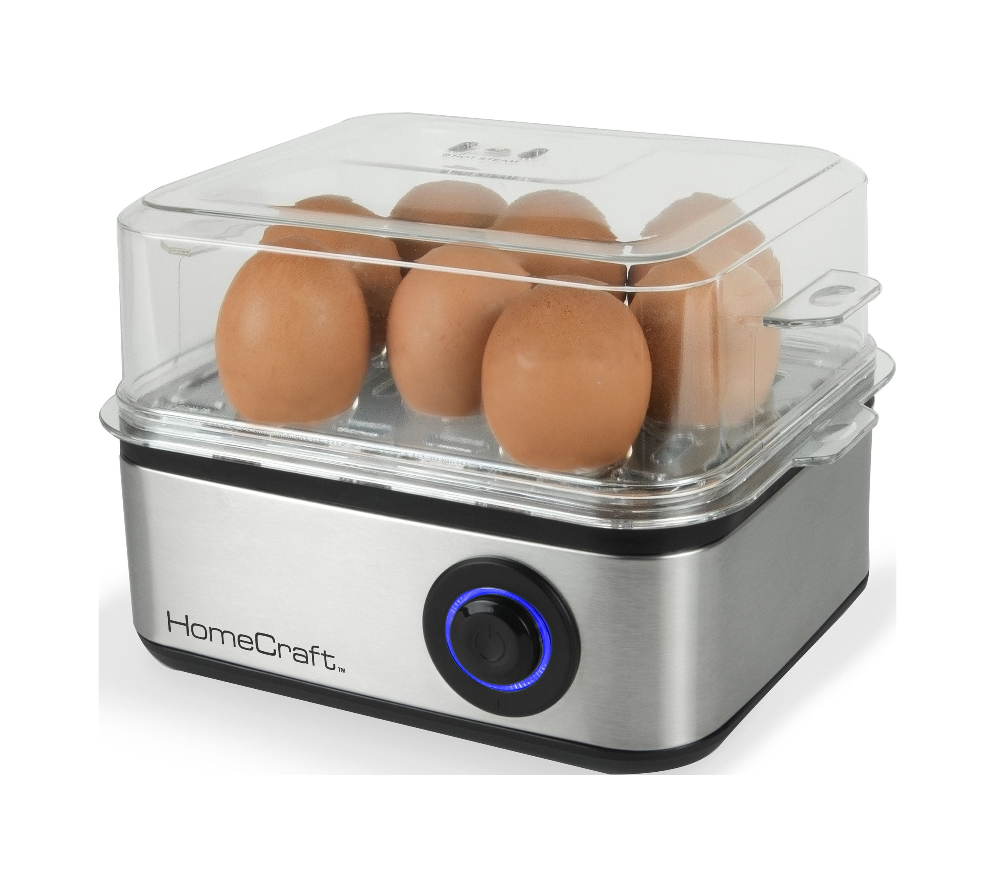 Stainless Steel 8-Egg Cooker with Buzzer