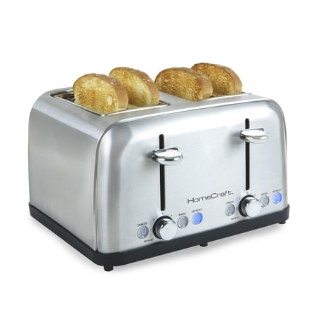 HomeCraft HCTST4SS Stainless Steel 4-Slice Toaster