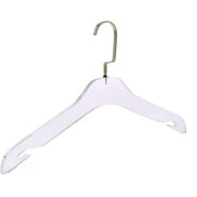 HomeCube USA Elegant Acrylic Clear Durable Clothes Hangers with Clips, Space Saving Hangers for Clothes, Gold Hook