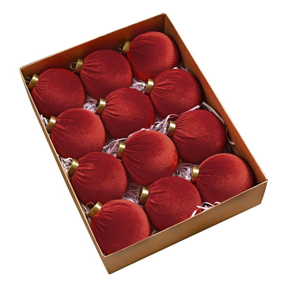 HomeDM 12 Pcs Christmas Balls 3.15 Inch Christmas Tree Ball Ornaments Shatterproof Plastic Balls Decorative for Xmas Tree Wedding Holiday Party Indoor Decor