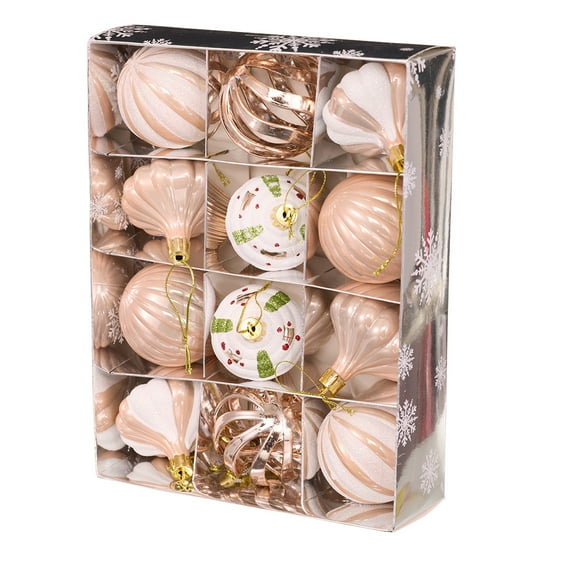 HomeDM 12Pcs Christmas Ball Ornaments 6cm/2.36" Shatterproof Christmas Tree Pendants Xmas Hanging Balls Decorations for Wedding Party Holiday Rose Gold