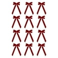 thumbnail image 1 of HomeDM 12Pcs Christmas Bowknot Ornaments for Christmas Tree Christmas Bows Decor for Christmas Wreath Wedding Party Home Decorations Xmas Ribbon Bow Craft Wrapping Decorative Watermelon Red, 1 of 8
