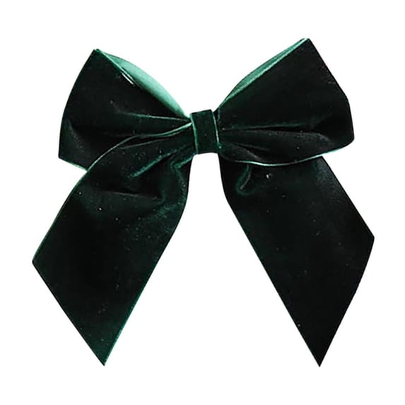 HomeDM 12Pcs Velvet Christmas Bows Ornaments Christmas Tree Hanging Crafts Green 5" X 7" Xmas Wreath Ribbon Bows Gift Wrap Holiday Decor