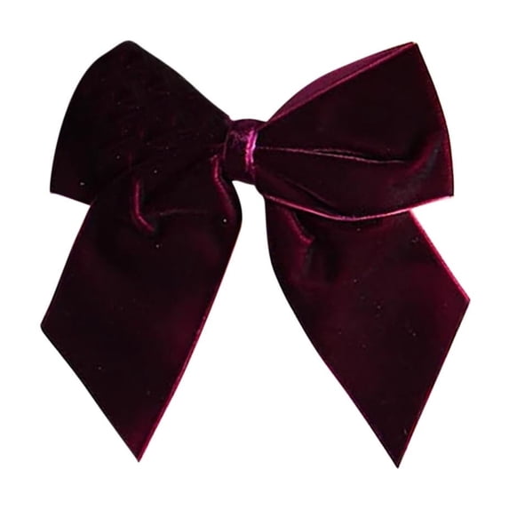 HomeDM 12Pcs Velvet Christmas Bows Ornaments Christmas Tree Hanging Crafts Wine 5" X 7" Xmas Wreath Ribbon Bows Gift Wrap Holiday Decor