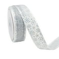 thumbnail image 1 of HomeDM 14.5ft Christmas Ribbon, Snowflake Glitter Wired Ribbons for Crafts Gift Wrapping Wreaths Garland Home Decor, 0.9"x177" 1 Rolls White, 1 of 6