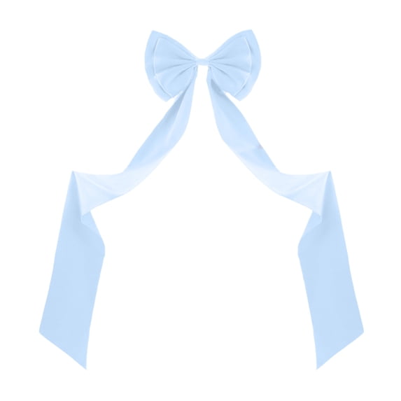 HomeDM 18.5" X 74.8" Large Christmas Tree Topper Bows Blue Xmas Tree Bows Ornaments for Fireplace Indoor Outdoor Holiday Wedding Party Wreath Home Decor