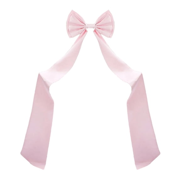 HomeDM 18.5" X 74.8" Large Christmas Tree Topper Bows Pink Xmas Tree Bows Ornaments for Fireplace Indoor Outdoor Holiday Wedding Party Wreath Home Decor