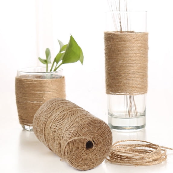 HomeDM 1mm/656ft Natural Jute Twine Rope String for Crafts Gardening Climbing Plant Gift Wrapping Arts Packing Christmas Twine Bulk Wedding Decor