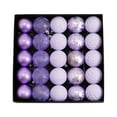 thumbnail image 1 of HomeDM 2.36 Inch Christmas Balls Ornaments, 25Pcs Xmas Tree Ball Decor Shatterproof Plastic Hanging Balls for Christmas Tree Home Holiday Decor Purple, 1 of 8