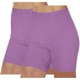 thumbnail image 1 of HomeDM 2 Pack Womens Yoga Biker Shorts - Active Soft High Waist Workout Gym Running Shorts Solid Color Leggings Pants for Casual Summer - Purple/2XL, 1 of 3