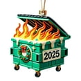 thumbnail image 1 of HomeDM 2025 Dumpster Fire Christmas Ornament Xmas Tree Hanging Pendant Funny 2D Acrylic Hanging Christmas Decor Novelty Gift for Friends, 1 of 5
