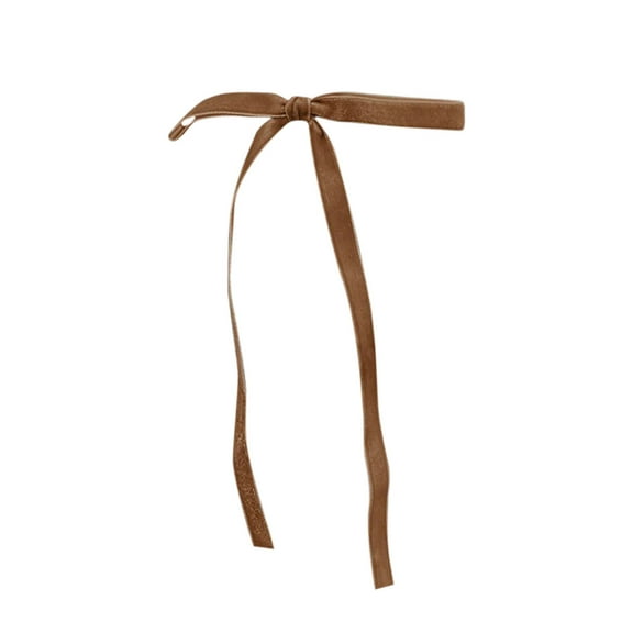 HomeDM 24Pcs Velvet Christmas Bows Ornaments Christmas Tree Hanging Crafts Brown 5" X 7" Xmas Wreath Ribbon Bows Gift Wrap Holiday Decor