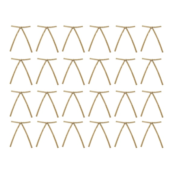 HomeDM 24Pcs Velvet Christmas Bows Ornaments Christmas Tree Hanging Crafts Khaki 5" X 7" Xmas Wreath Ribbon Bows Gift Wrap Holiday Decor