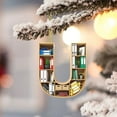 thumbnail image 1 of HomeDM 26 Letter Ornaments, Book Lovers Gift, Christmas Tree Ornaments, 2D Flat Acrylic Hanging Pendant for Wreaths Xmas Tree Home Decor, 3.15" Alphabet Key Chain, Letter U, 1 of 6